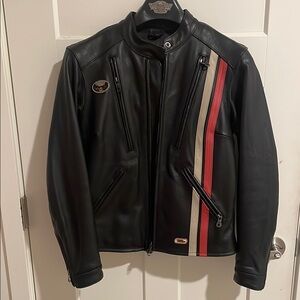 Harley-Davidson Black Jacket with Red and White Accents